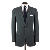 Single Breasted Notch Lapel Suit in Forest Green Tropical Wool