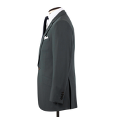 Single Breasted Notch Lapel Suit In Green Tropical Wool