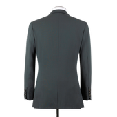Single Breasted Notch Lapel Suit In Green Tropical Wool