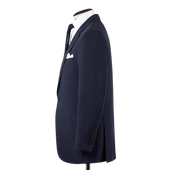 Single Breasted Notch Lapel Suit In Blue Tropical Wool