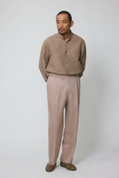 Single Pleat Trouser (Anise Naturally Dyed Wool Twill)
