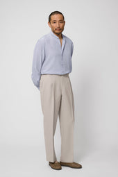 Single Pleat Trouser (Bone Silk Mohair Twill)