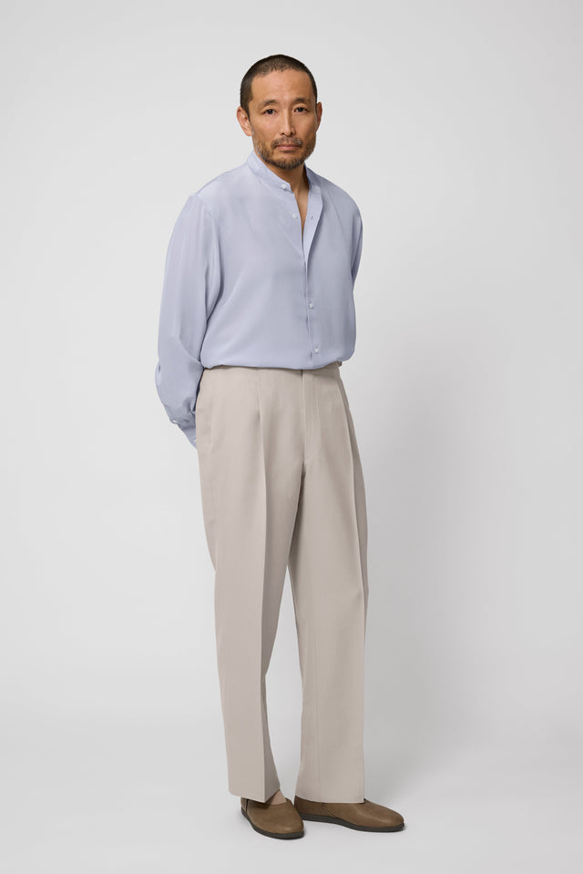 Single Pleat Trouser (Bone Silk Mohair Twill)