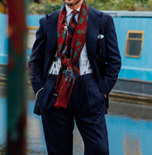 Samurai Printed Wool Silk Scarf