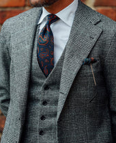 Paisley Motif Wool Silk Pocket Square 40x40cm