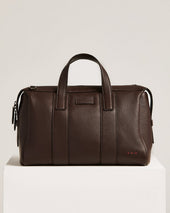 DARK BROWN STAG-LEATHER TRAVEL BAG