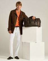 WEEKEND HOLDALL DARK BROWN CALFSKIN