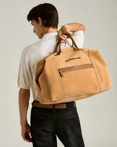 SUEDE WEEKEND HOLDALL COGNAC CALFSKIN