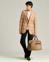 SUEDE WEEKEND HOLDALL SLATE IN GREY CALFSKIN