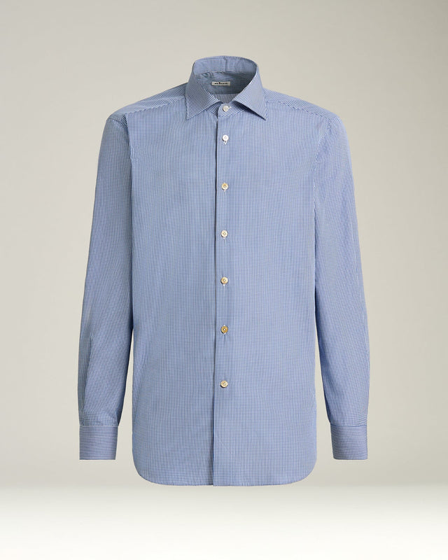 FORMAL' REGULAR FIT SHIRT IN LIGHT BLUE CHECKED COTTON