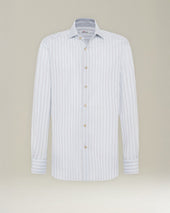 COTTON AND LINEN STRIPED SHIRT