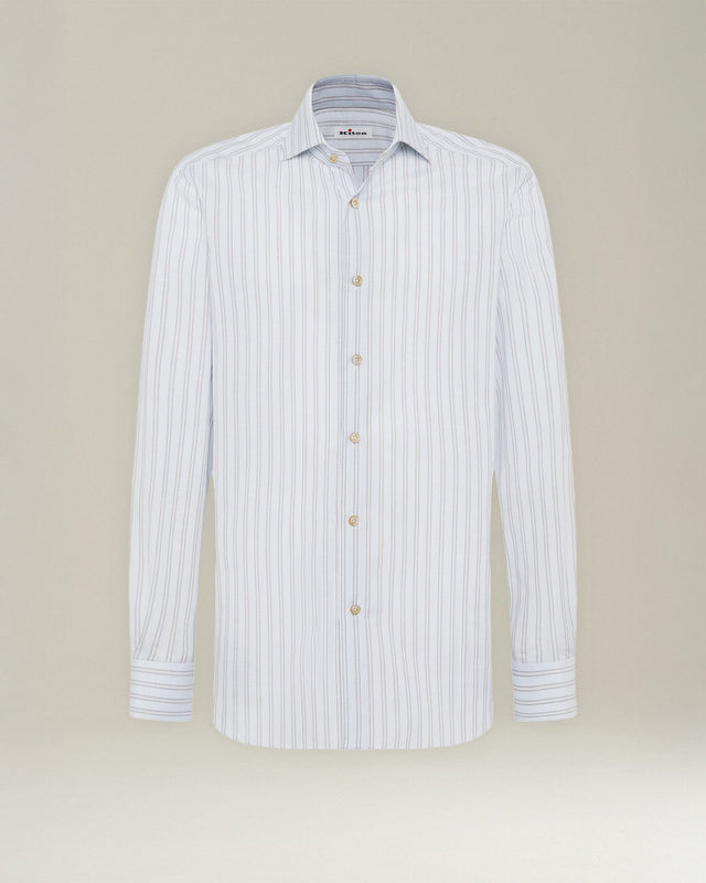 COTTON AND LINEN STRIPED SHIRT
