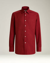 BURGUNDY COTTON AND CASHMERE FLANNEL SHIRT