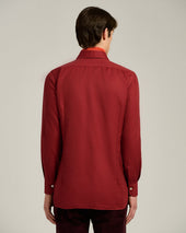 BURGUNDY COTTON AND CASHMERE FLANNEL SHIRT