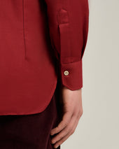 BURGUNDY COTTON AND CASHMERE FLANNEL SHIRT
