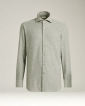 ANTHRACITE FLANNEL SHIRT IN COTTON, SILK AND CASHMERE