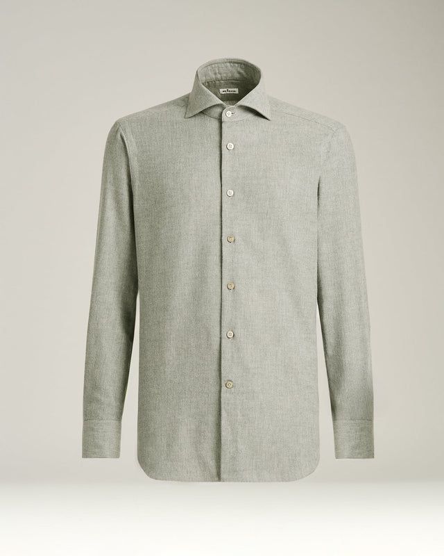 ANTHRACITE FLANNEL SHIRT IN COTTON, SILK AND CASHMERE