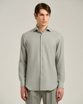 ANTHRACITE FLANNEL SHIRT IN COTTON, SILK AND CASHMERE