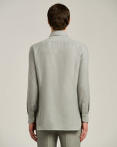 ANTHRACITE FLANNEL SHIRT IN COTTON, SILK AND CASHMERE