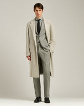 ANTHRACITE FLANNEL SHIRT IN COTTON, SILK AND CASHMERE