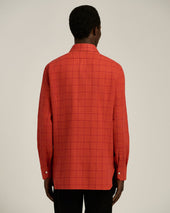 RED PLAID SHIRT IN COTTON FLANNEL