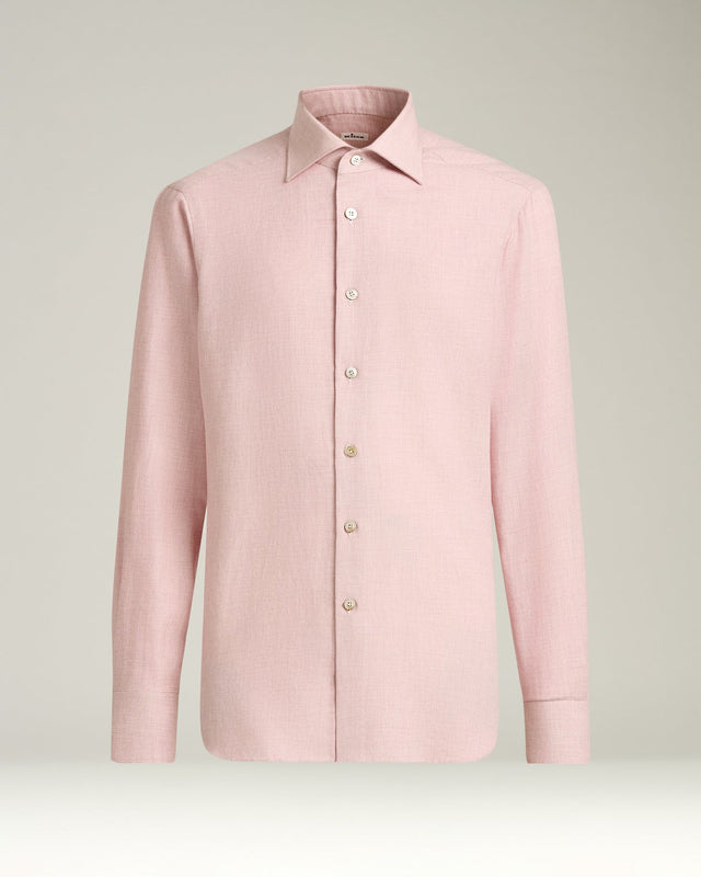 LIGHT-PINK COTTON AND CASHMERE FLANNEL SHIRT
