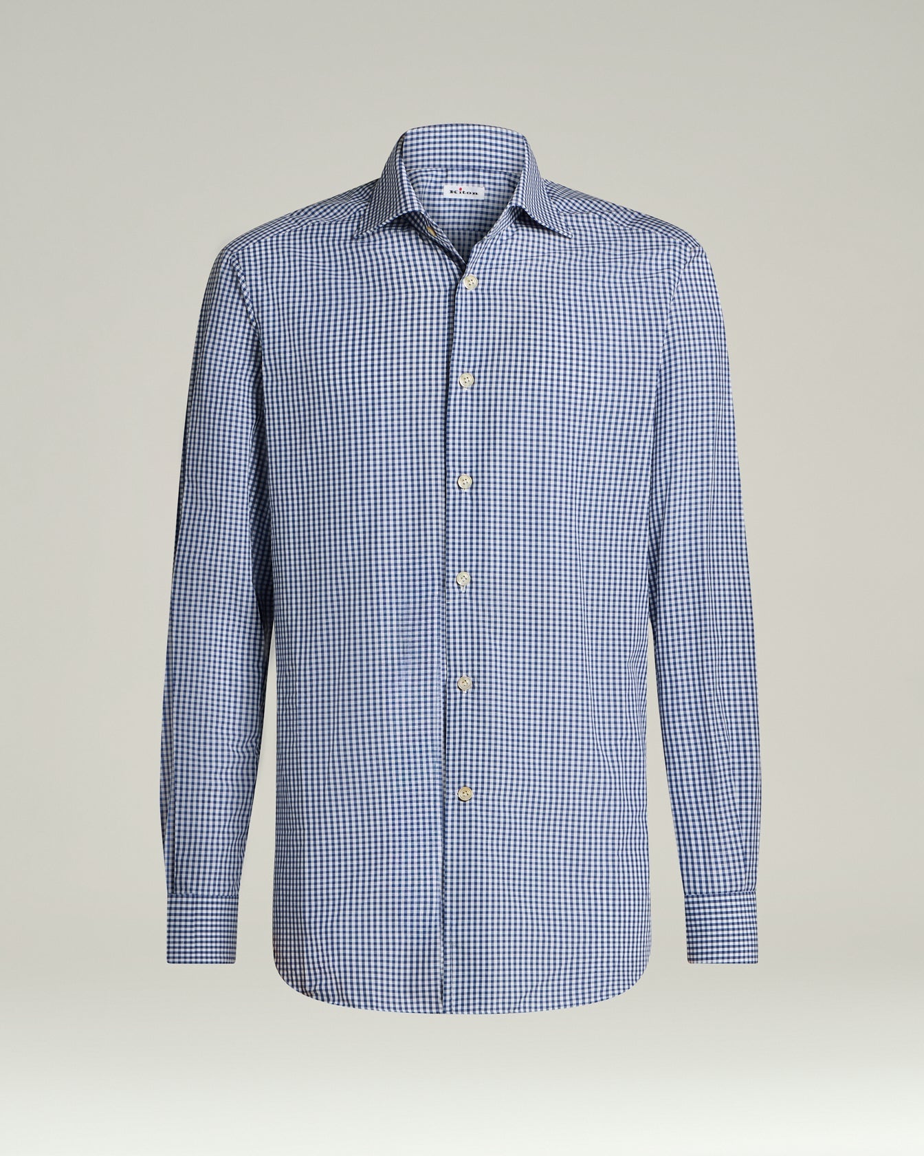 Cotton And Linen Shirt With Micro Checked Pattern