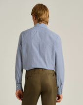 Cotton And Linen Shirt With Micro Checked Pattern