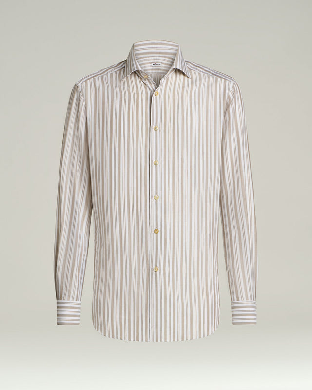 STRIPED COTTON SHIRT IN BROWN