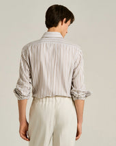 STRIPED COTTON SHIRT IN BROWN