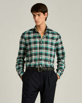 Checked Green Cotton Shirt