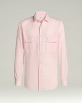 ROSE SHIRT WITH PATCH POCKETS IN 100% LINEN