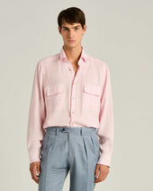 ROSE SHIRT WITH PATCH POCKETS IN 100% LINEN