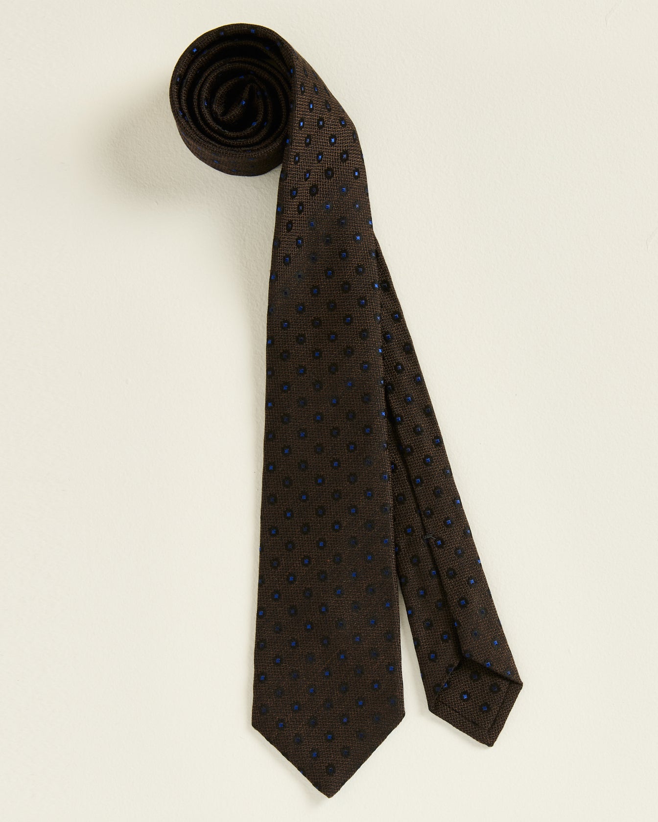 Polka Dot Tie On Brown In Pure Silk