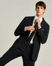 POLKA DOT TIE BLUE ON BROWN IN PURE SILK