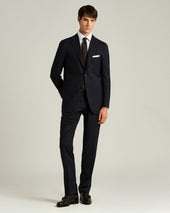 POLKA DOT TIE BLUE ON BROWN IN PURE SILK