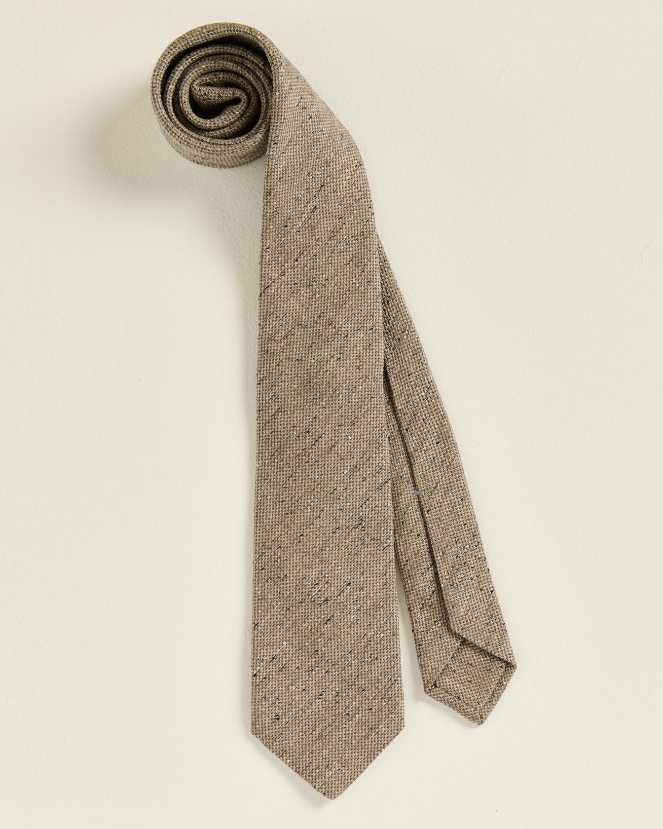 Beige Patterned Wool Tie
