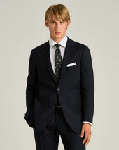CHARCOAL WOOL TIE WITH WHITE POLKA DOTS