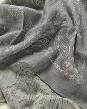 Fine Fibre Blend Scarf In Grey
