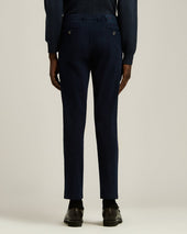 CASUAL TROUSERS IN STRETCH COTTON NAVY BLUE