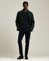 CASUAL TROUSERS IN STRETCH COTTON NAVY BLUE