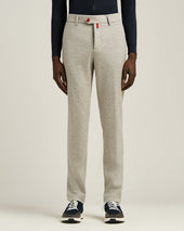 TROUSERS IN VIRGIN WOOL AND CASHMERE GREY MELANGE