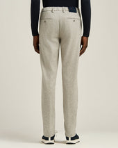 TROUSERS IN VIRGIN WOOL AND CASHMERE GREY MELANGE