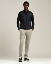 TROUSERS IN VIRGIN WOOL AND CASHMERE GREY MELANGE