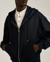 Pure Wool Bomber With Two Way Zip