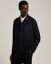 JACKET IN PURE VIRGIN WOOL BLUE WITH CONCEALED CLOSURE