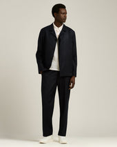 JACKET IN PURE VIRGIN WOOL BLUE WITH CONCEALED CLOSURE
