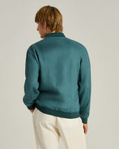 PURE LINEN JACKET WITH ZIP IN CORNFLOWER BLUE