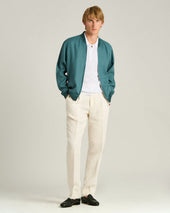 PURE LINEN JACKET WITH ZIP IN CORNFLOWER BLUE