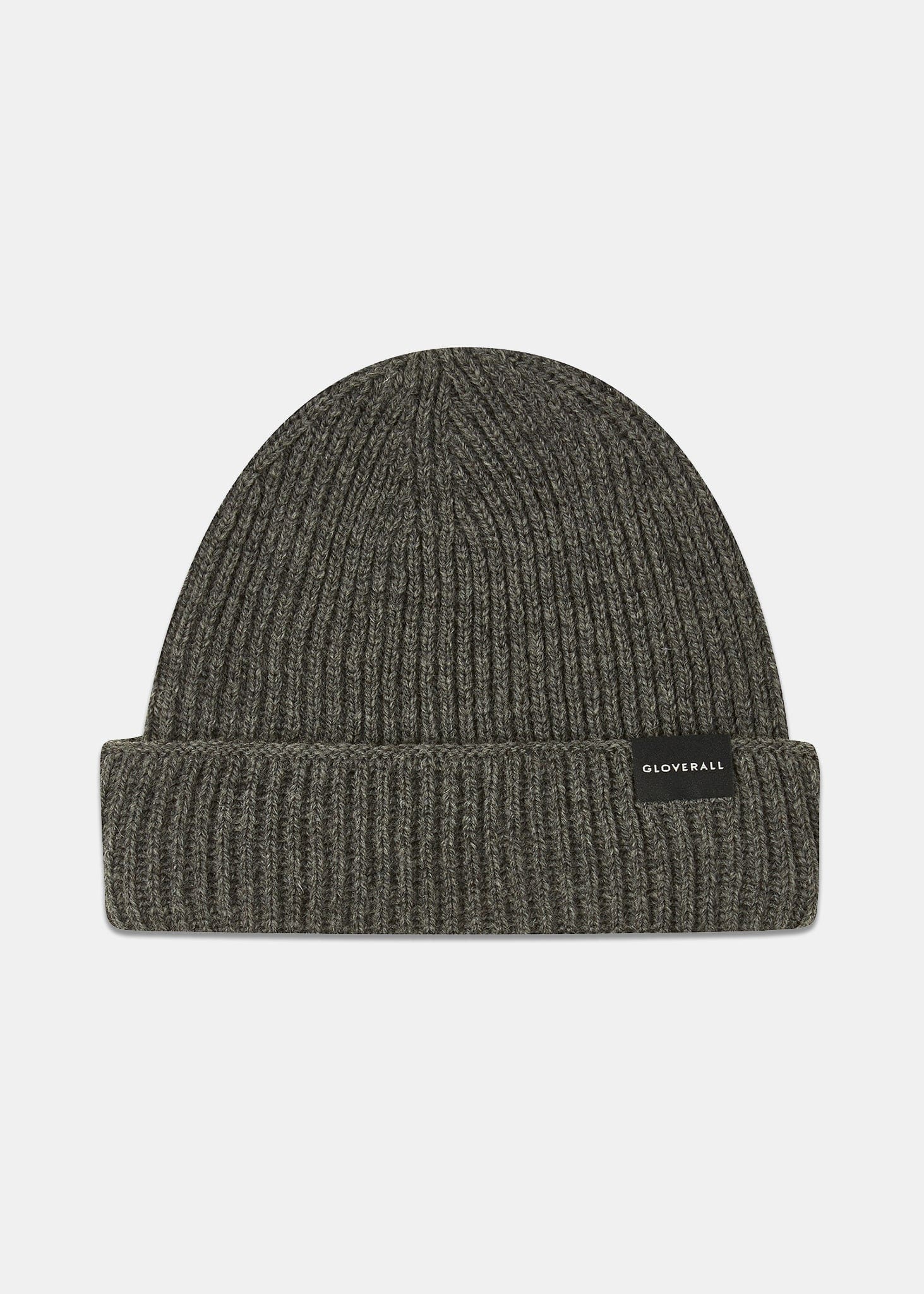 Unisex Ribbed Merino Beanie Hat Grey
